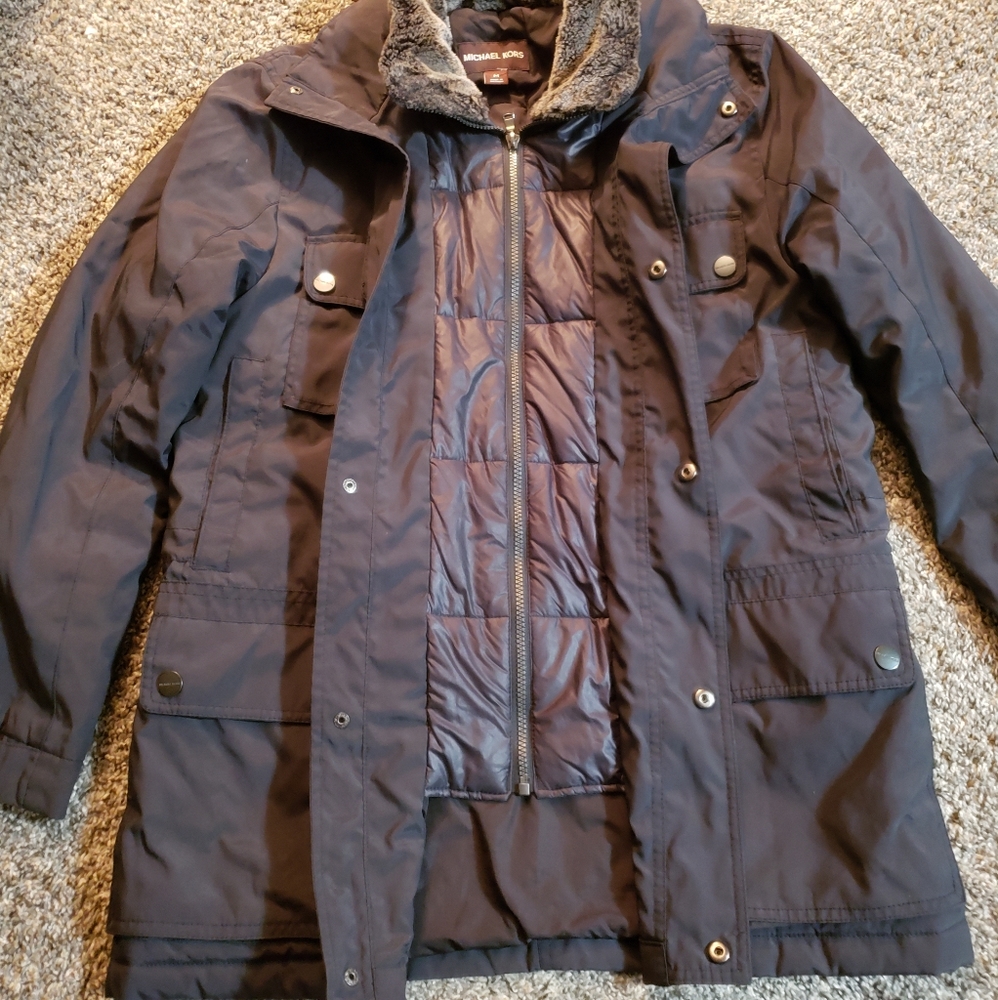 Michael Kors Black Faux Fur Collar Jacket Size M - Picture 3 of 7